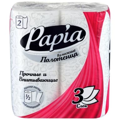 Полотенца бумажные Papia Decor трехслойные 2 шт