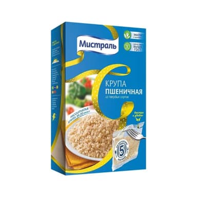 Крупа Пшеничная Мистраль в пакетах для варки 5*80 г