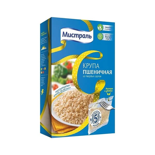 Крупа Пшеничная Мистраль в пакетах для варки 5*80 г