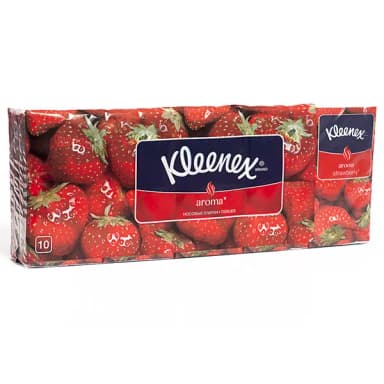 Платочки носовые Kleenex aroma Клубника 10*10 шт