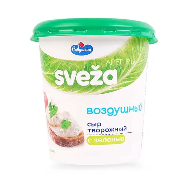 Сыр творожный Савушкин Sveza воздушный с зеленью 60% 150 г