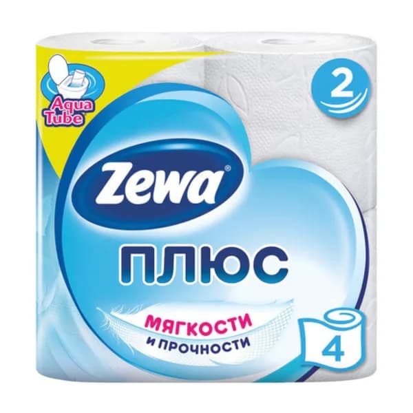 Туалетная бумага Zewa Плюс двухслойная 4 шт