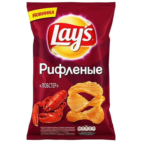 Чипсы Lays лобстер рифленые 150 г