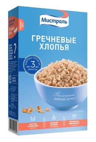 Хлопья Мистраль гречневые 400 гр