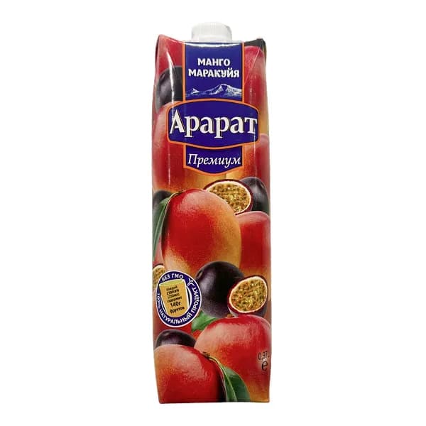 Нектар манго маракуйя неосветленный Ararat Premium 0.97 л