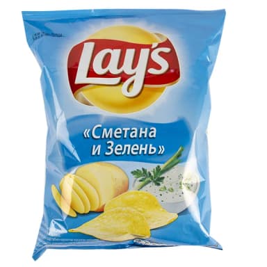 Чипсы Lays сметана и зелень 140 г
