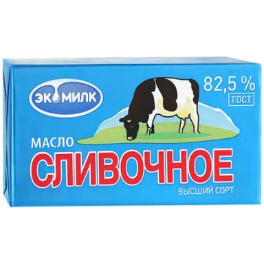 Масло сливочное Экомилк 82,5% БЗМЖ 330 г