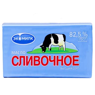 Масло сливочное Экомилк в/с 82,5% БЗМЖ 180 г