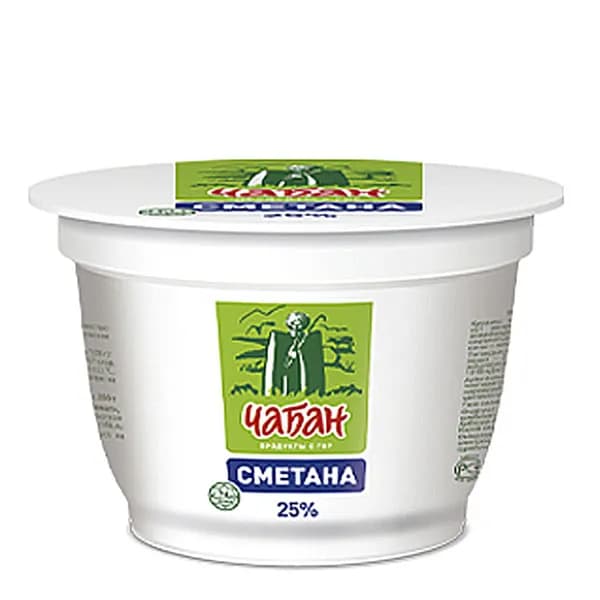Сметана Чабан 25% 180 г БЗМЖ