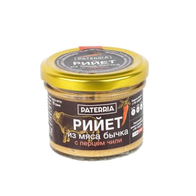 Рийет из мяса бычка с перцем чили Paterria 90г ст/б