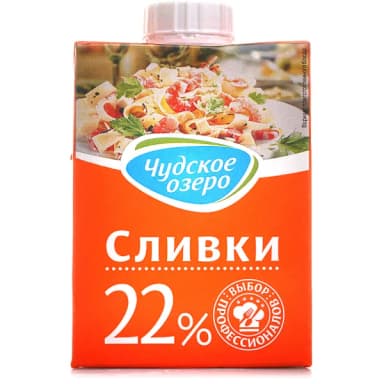 Сливки Чудское озеро 22% 500мл