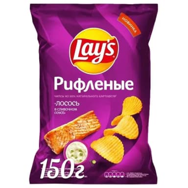 Чипсы Lays лосось в сливочном соусе рифленые 150 г