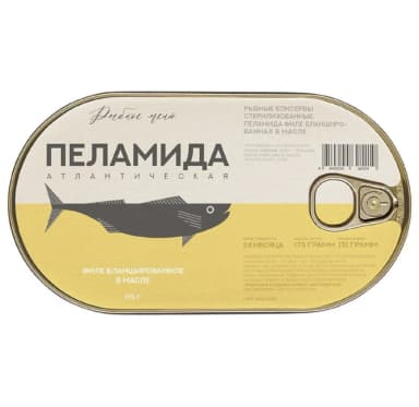 Пеламида филе бланш в масле Рыбное меню 175 г