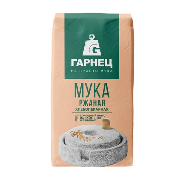 Мука ржаная обдирная Гарнец хлебопекарная 500 г