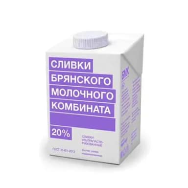 Сливки Брянский МК ультрапастеризованные 20% 500 г