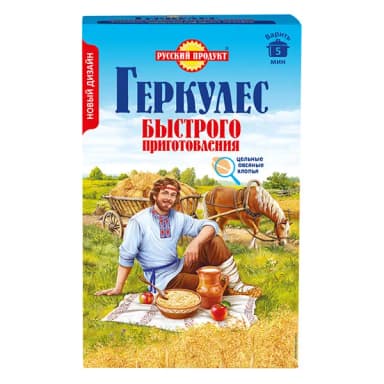 Хлопья овсяные Русский продукт Геркулес быстрого приготовления 420 г