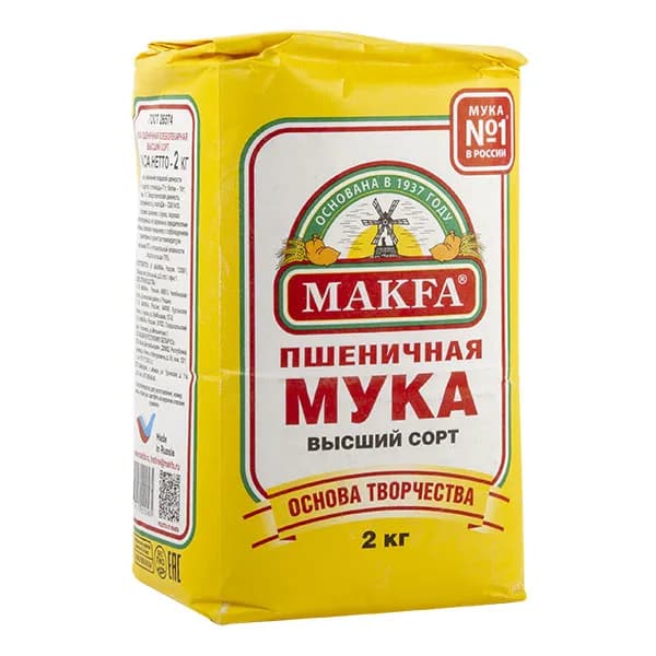 Мука пшеничная Makfa высший сорт 1 кг