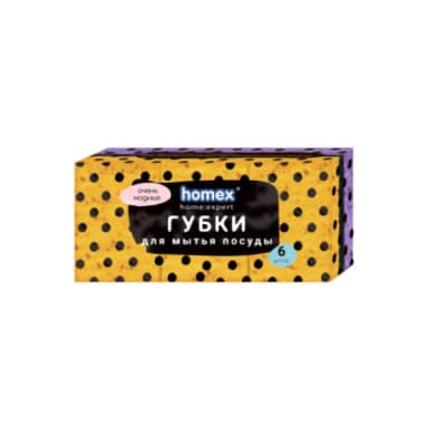 Губки для посуды HOMEX Крупнопористые 6шт Очень Модные