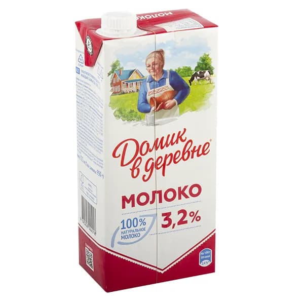 Молоко Домик в Деревне 3,2% 1 л БЗМЖ