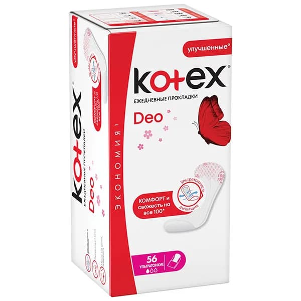 Прокладки гигиенические Kotex Deo ультратонкие 56 шт