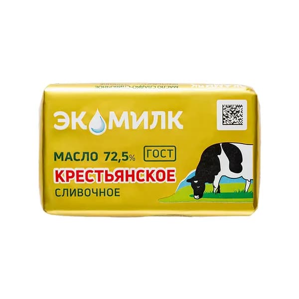 Масло сливочное Экомилк в/с 72,5% БЗМЖ 160 г