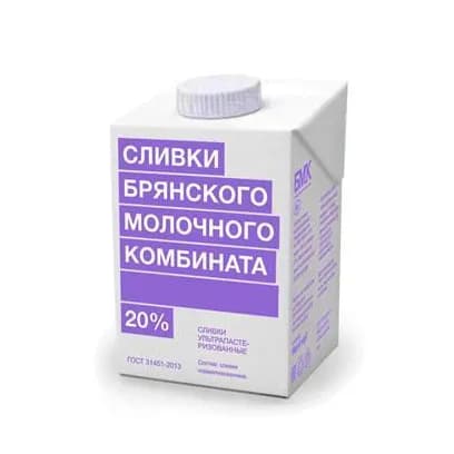 Сливки Брянский МК ультрапастеризованные 20% 500 г
